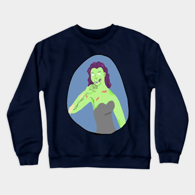 Zombie Pin-Up Suzie Crewneck Sweatshirt by PunkxCass